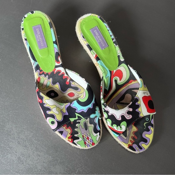 Vintage 90s Emilio Pucci Womens Print Kitten Heel Sandals EU Size 40 US Size 9.5 - Picture 6 of 6